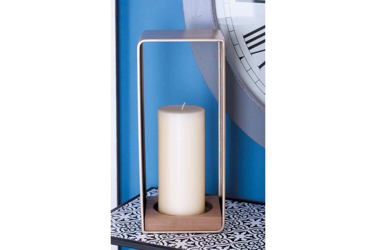 Modern Reflections Large Rectangular Candle Holder in Gold