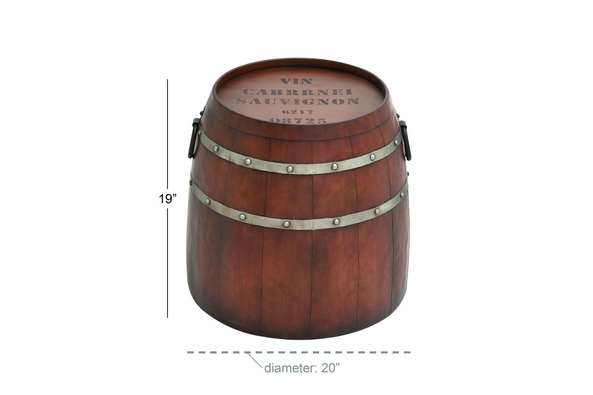 Rustic Industrial Barrel Accent Table at GardnerWhite