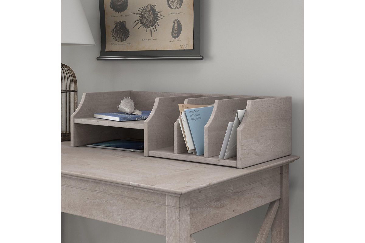 Key West Desktop Organizer in Washed Grey by Bush at GardnerWhite