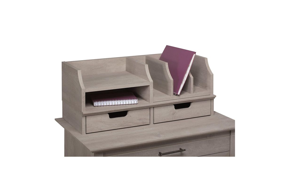 Key West Desktop Organizer in Washed Grey by Bush at GardnerWhite