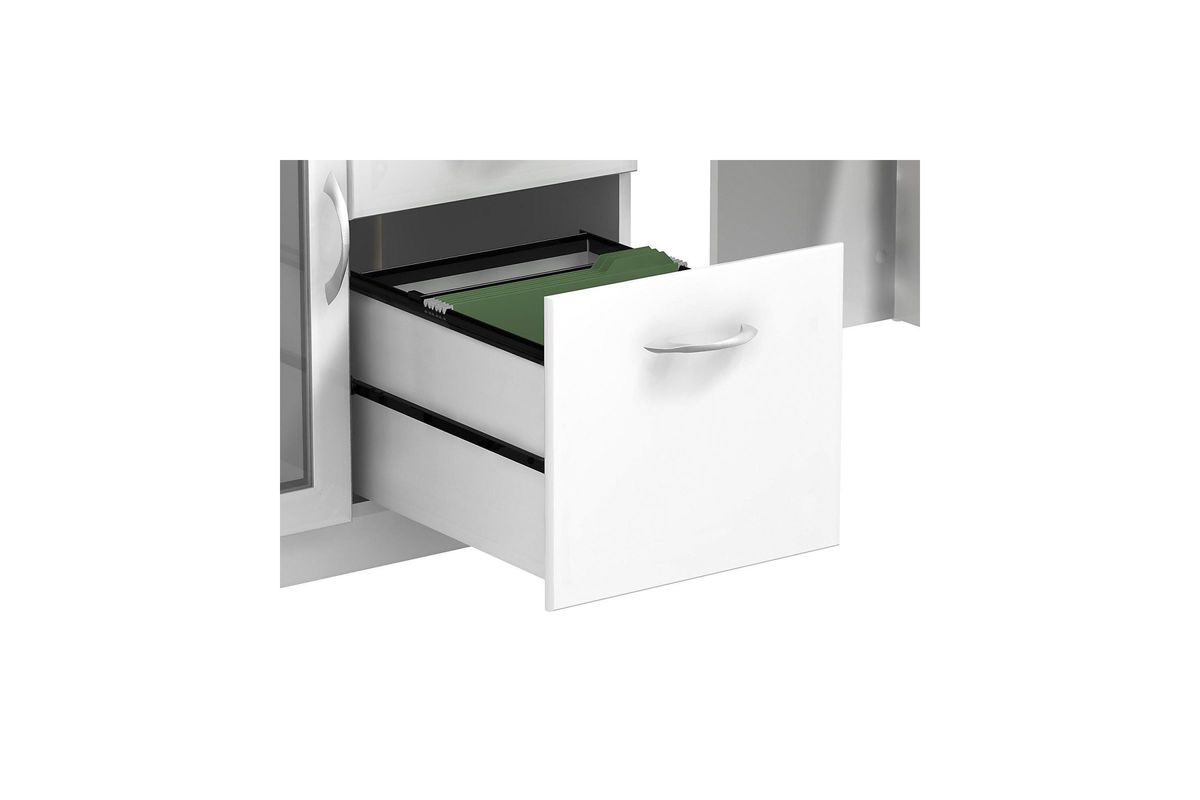 Vantage Corner Desk in Pure White by Bush at GardnerWhite