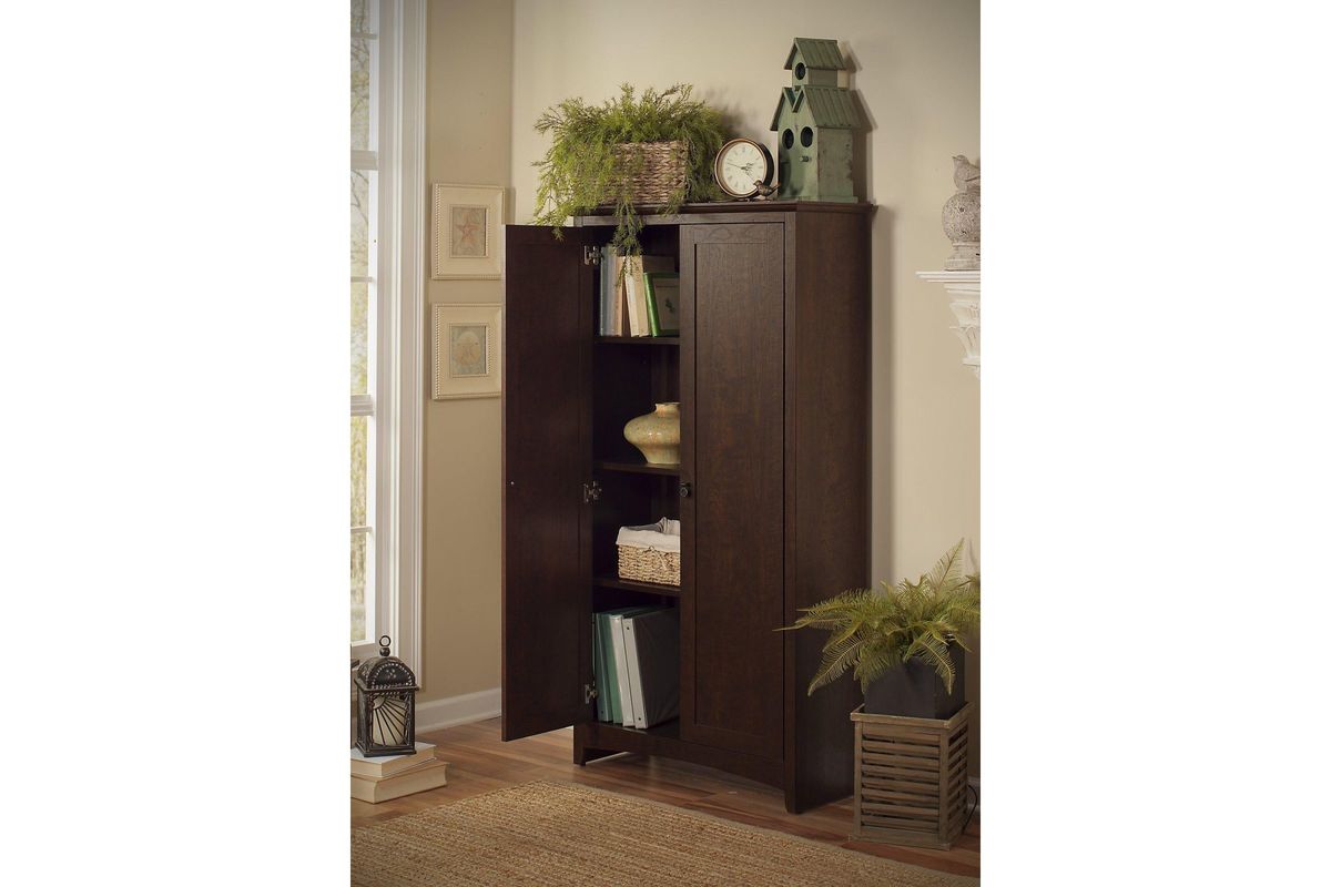 Buena Vista Tall Storage in Madison Cherry by Bush