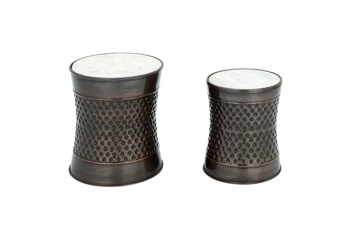 Rustic Reflections Cylindrical Accent Tables (Set of 2)