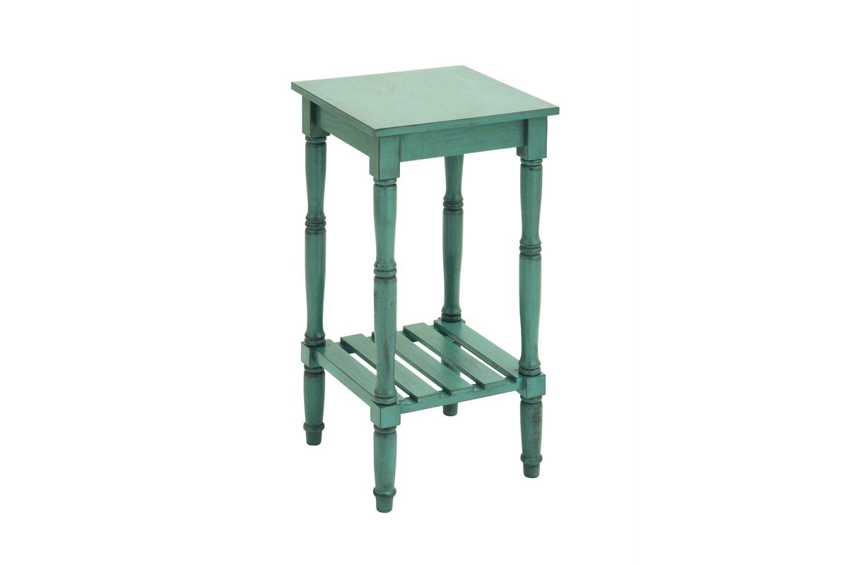 Updated Traditional Square Accent Table in Teal at GardnerWhite