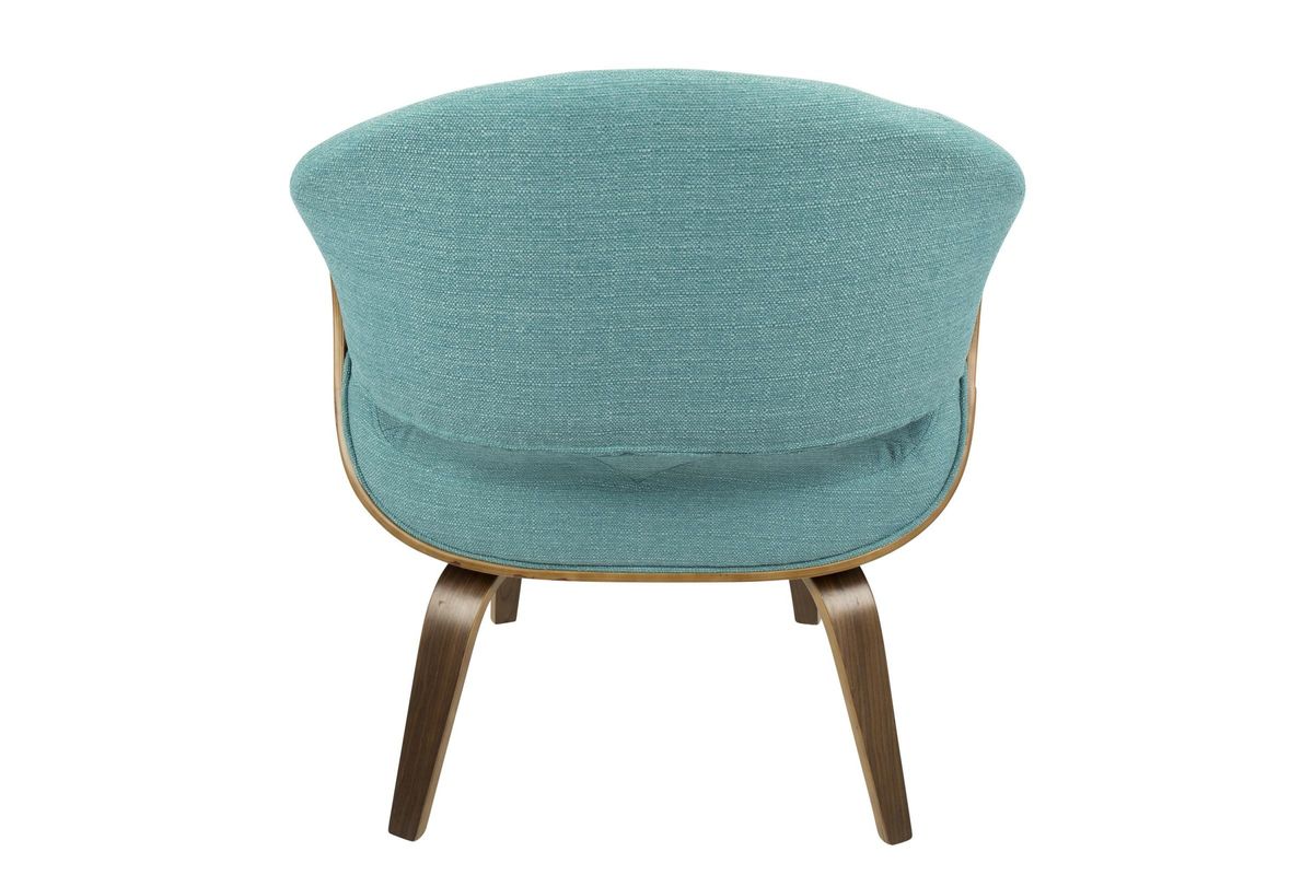 Curvo MidCentury Modern Accent Chair in Walnut and Teal by LumiSource