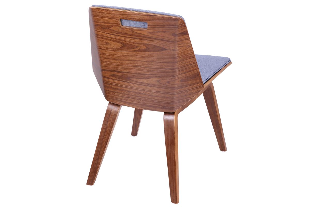 Corazza MidCentury Modern Dining Chair in Walnut and Blue by LumiSource