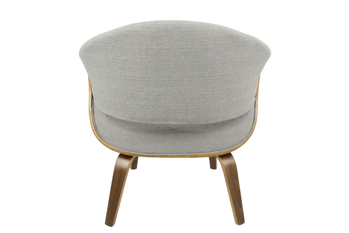 Curvo MidCentury Modern Accent Chair in Walnut and Grey by LumiSource