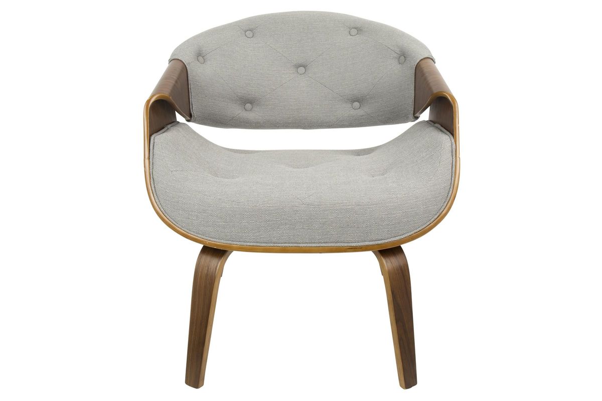 Curvo MidCentury Modern Accent Chair in Walnut and Grey by LumiSource