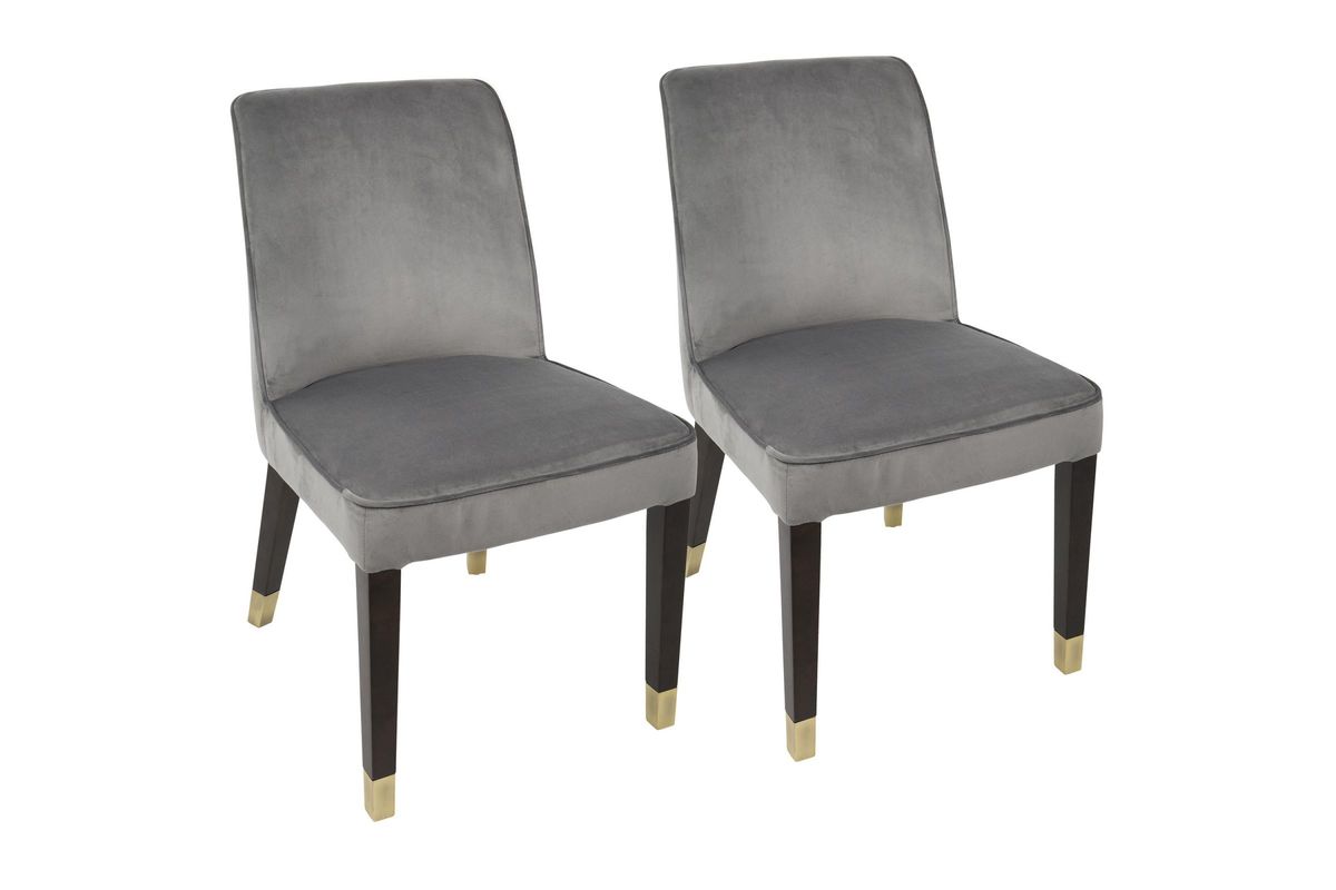 Zora Contemporary Dining Chairs (Set of 2) in Silver Velvet by LumiSource