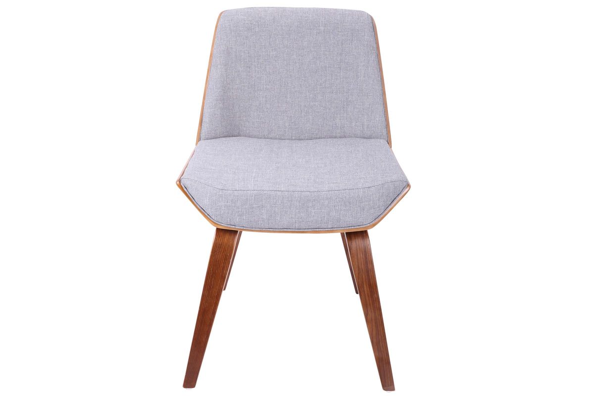 Corazza MidCentury Modern Dining Chair in Walnut and Grey by LumiSource