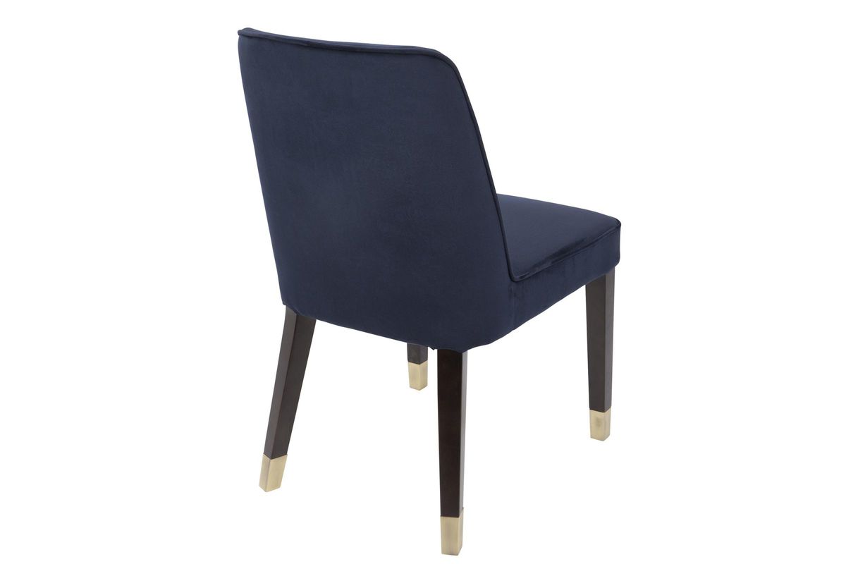 Zora Contemporary Dining Chairs (Set of 2) in Navy Blue Velvet by