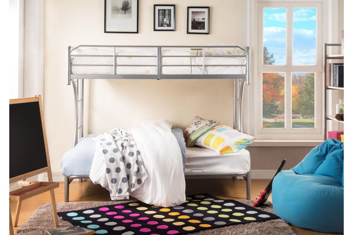 Eclipse Twin/Full/Futon Bunk Bed in Silver by ACME at GardnerWhite