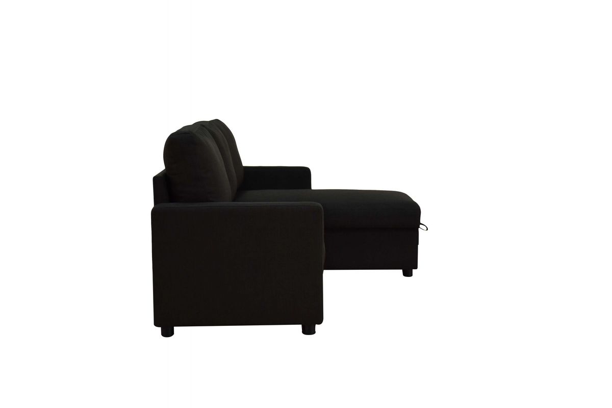 Hiltons Sectional Sleeper Sofa with Storage in Charcoal by ACME