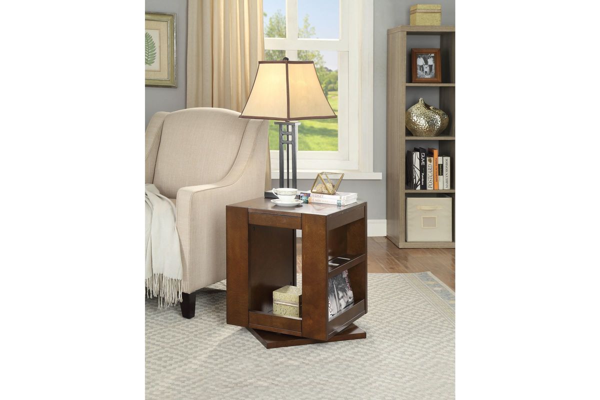 Pisanio Swivel End Table in Espresso by ACME at GardnerWhite