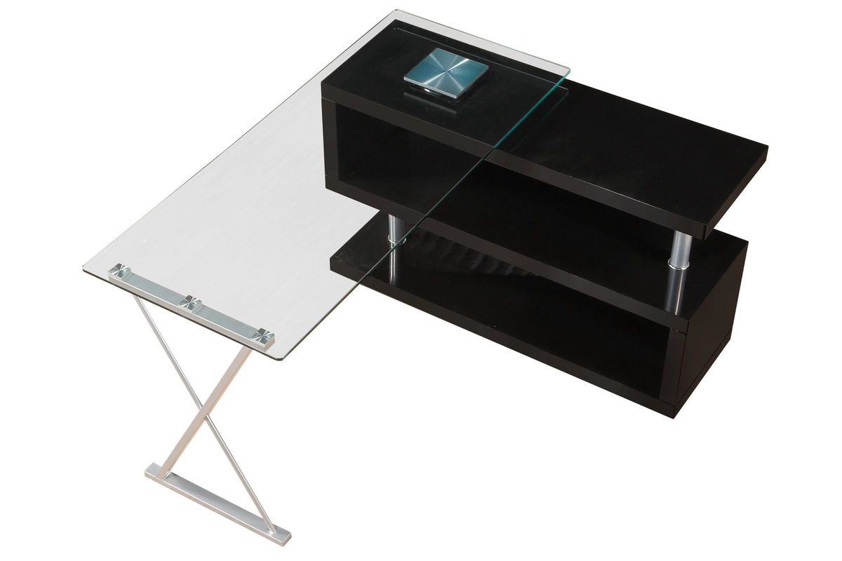 Buck Swivel Desk in Black by ACME at GardnerWhite