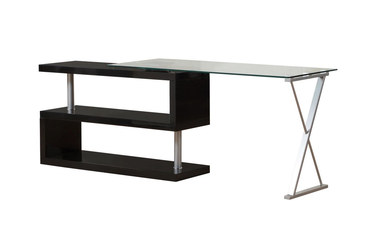 Buck Swivel Desk in Black by ACME at GardnerWhite